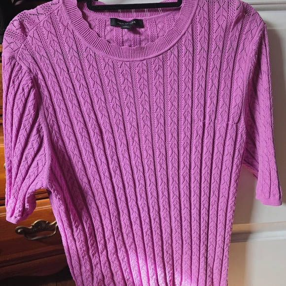Ann Taylor Sweaters - Ann Taylor Vibrant Purple Textured Crew Neck Sweater